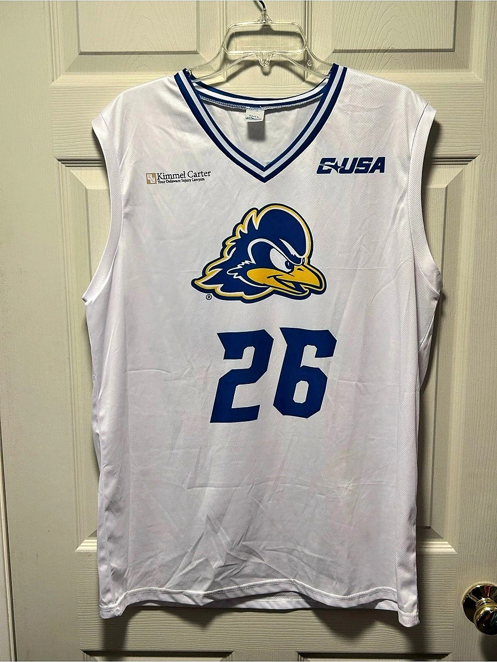 Delaware Fightin' Blue Hens 2026 Jersey White/Blue Unisex Adult Large SGA